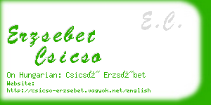 erzsebet csicso business card